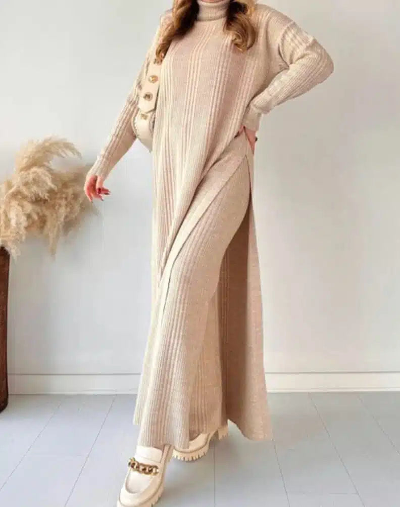 Comfort Roll Neck 2 Piece Knit CO-Ord Set